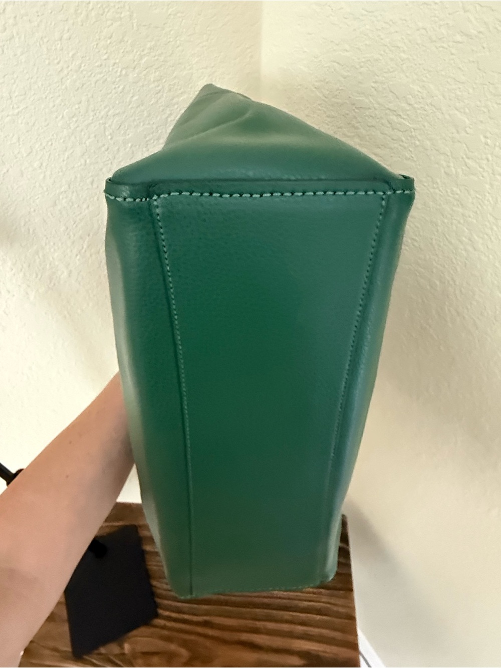 Coach Forest Green Pebbled Leather Tote with Leather Tag - Picture 5 of 13